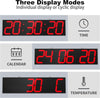27.6in Double Sided Digital Wall Clock, Multifunctional Led Large Clock with ...