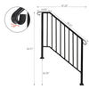 1-4 Steps Iron Handrail Stair Railing Hand Rail Kit Fit Outdoor Garden Steps UK