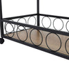 3 Tier Kitchen Trolley Wheeled Rolling Cart Wine Bottle Storage Rack With Handle