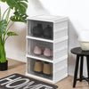 3/6x Clear Plastic Shoe Storage Box Stackable Foldable Boxes Trainers Organiser