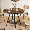 90cm Round Dining Table, Industrial Small Kitchen Table with Metal Legs for 2-4