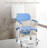 High Quality Mobile Commode Shower Chair Mobility Disability Aid with Wheels
