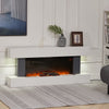 Fireplace Off White MDF Suite Electric Fire Flame Bedroom Living Room Heater
