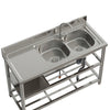 Catering Sink Stainless Steel Bowls Commercial Kitchen Right/Left Hand Drainer