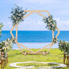 Dual-Hexagon Wooden Wedding Arch Backdrop Stand Archway Boho Party Arbor