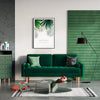 Modern Vesgantti 2 3 Seater Sofa 176cm with 2 Bolster Pillows & Wooden Legs New
