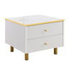Square Coffee Tables, Set of 2 End Table, Nesting Tables with 2 Storage Drawers