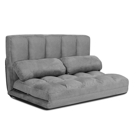 3 IN 1 Folding Lazy Sofa Bed Floor Sleeper Seat 6-Position Adjustable 2 Pillows
