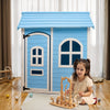 Wooden Kids Playhouse w/Door Window IndoorOutdoor Garden Activity Center Fun Toy