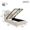 3ft Single Ottoman Storage Bed with Cloud Shaped Upholstered Headboard, Beige