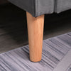Modern 2 Seater Sofa with Hidden Storage Tufted Cotton Compact Loveseat Grey