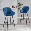 2 PCS Bar Stools Velvet Padded Seat ＆ Armrest Salon Lounge chairs Luxury Kitchen