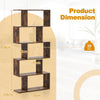 5-tier Bookcase Anti-Toppling S-Shaped Bookshelf Wooden Storage Display Rack
