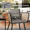 3 Pieces Rattan Bistro Set, Wicker Garden Furniture Set with Cushions, Black