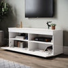 White 120cm TV Stand Cabinet Unit High Gloss 2 Door Sideboard with LED Lights