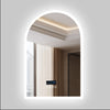 Anti Fog Arch LED Bathroom Mirror Wall Mounted Bluetooth Speaker Digital Display