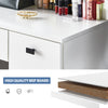 White Dressing Table with LED Mirror Wood Makeup Desk 3 Drawers Stool Bedroom