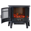 Black Electric Fireplace Log Burning Flame Stove Fire Heater Thermal Wood 1800W
