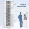 Living Room Freestanding Storage Cabinet w/5 Adjustable Shelves-White