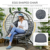 Rattan Egg Chair Wicker Basket Chair with Cushion Bottle Holder Bag