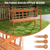 2-Person Wooden Bench with Ergonomic Backrest-Natural