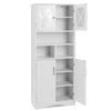 Tall Bathroom Cabinet Large Floor Storage Cabinet w/ Acrylic Doors White