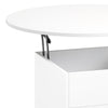 Round Lift Top Coffee Table with RGB LED, Storage, for Living Room, White
