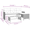 Lechnical Garden Sofa with Table and Cushions L-Shaped Grey Poly B3I3