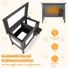 Wooden Feral Cat Shelter for Winter Elevated Pet Enclosure-Black