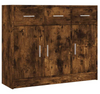 Sideboard 3 Door 3 Drawer Smoked Oak Cabinet Living Room Furniture Wooden Unit