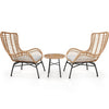 DAKO Garden Set SERRANTE – 2 Rattan-Effect Chairs with Cushions & Round Table
