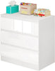 🏅White High Gloss 3 Drawer Chest of Drawers Modern Slim Bedroom Storage Cabinet
