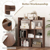 Wooden Bookcase 7 Cubes Open-back Bookshelf Storage Display Shelf-Walnut