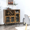 Industrial Side Cabinet Kitchen Sideboard Wooden Cupboard w/Adjustable Shelves