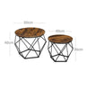Industrial Style Coffee Table Set Vintage Retro Living Room Furniture Metal Side