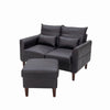 2 Seater faux leather/Linen Fabric Love Seat Sofa Armchair with Footstool Couch