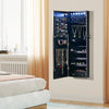 LED Lighted Jewelry Cabinet Wall Mounted & Door Hanging Jewelry Armoire Mirror