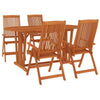 5 Piece Garden Dining Set Solid Wood Eucalyptus vidaXL