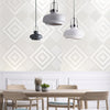 3D Cube Geometric Panelling Feature Wall Rhombus Plaster Panel Effect Wallpaper