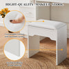 4 Drawers White Dressing Table Set Makeup Desk with Mirror Stool Shelf Storage