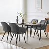 Grey Velvet Dining Chairs Set 2 Low Back Kitchen Dining Room Chairs Metal Legs