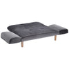Fabric Sofa Bed Small Loveseat Tufted Button Detail Couch with Wooden Leg Grey