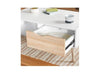 White Coffee Table with Storage Living Room Table with Drawer & Open Shelving