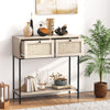 2-tier Console Table Living Room Home Long Sofa Side Table w/Drawers