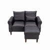 2 Seater faux leather/Linen Fabric Love Seat Sofa Armchair with Footstool Couch