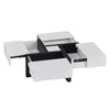 4 Drawers Coffee Table Storage Square Living Room Lounge MDF 90*90CM Black+White