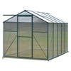 Clear Polycarbonate Greenhouse Aluminium Frame Garden Plants Grow w/Slide Door