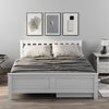 4ft6 Wooden Double Bed Frame Pine Wood W/ Storage Drawers Bed Furniture White