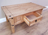 Corona Coffee Table Mexican Solid Pine 1 Drawer Livingroom by