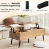 Lift Top Coffee Table Modern Center Table w/Storage Compartments-Natural